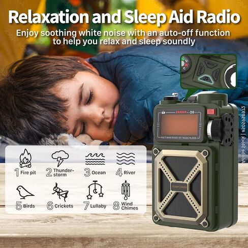 FosPower 4000mAh NOAA Emergency Weather Radio (Model D2) Portable Power Bank with Solar Charging, Hand Crank & Battery Operated, LCD Display, SOS Alarm, AM/FM & LED Flashlight for Outdoor Emergency in Saudi Arabia