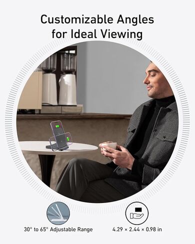 حامل شاحن لاسلكي 15 وات شحن سريع لهاتف Galaxy S24 S23 Ultra S22+ S21 S20 شاحن لاسلكي محطة شحن للهاتف iPhone 16 15 14 13 12 11، Google Pixel 9 Pro XL 9 Fold 8 Pro 8a 7a 6 Pro Pad in Kuwait