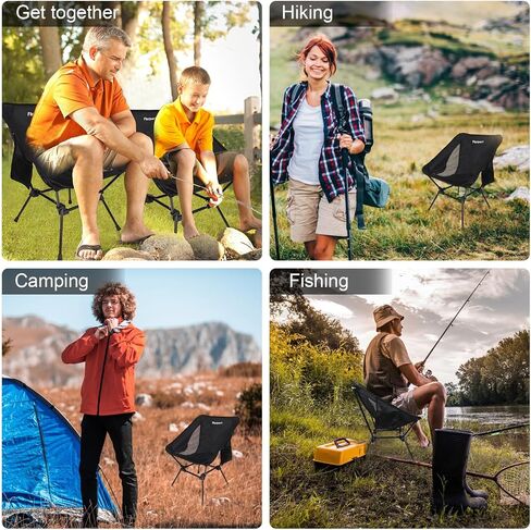 FBSPORT 2 Pack Portable Camping Chairs Lightweight Backpacking Chair Compact & Heavy Duty for Camp, Backpack, Hiking, Beach, Picnic, with Carry Bag in Saudi Arabia