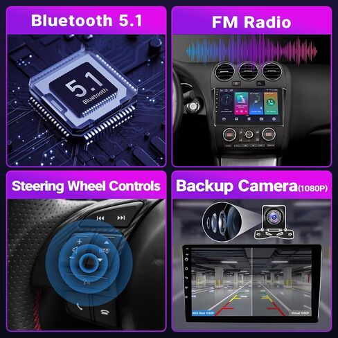 ستيريو سيارة Leadfan لنيسان ألتيما 2008 2009 2010 2011 2012 راديو متوافق مع Apple Carplay اللاسلكي Android Auto 9 بوصة تعمل باللمس GPS Navigation Bluetooth WiFi SWC كاميرا احتياطية (AC تلقائي) in Saudi Arabia