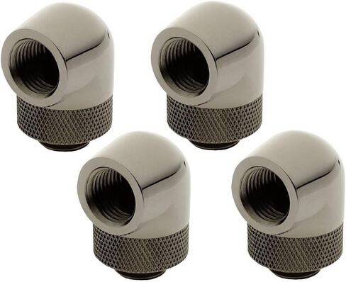 XSPC G1/4" تركيب دوار 90 درجة V2، كروم أسود، 4 عبوات in Kuwait