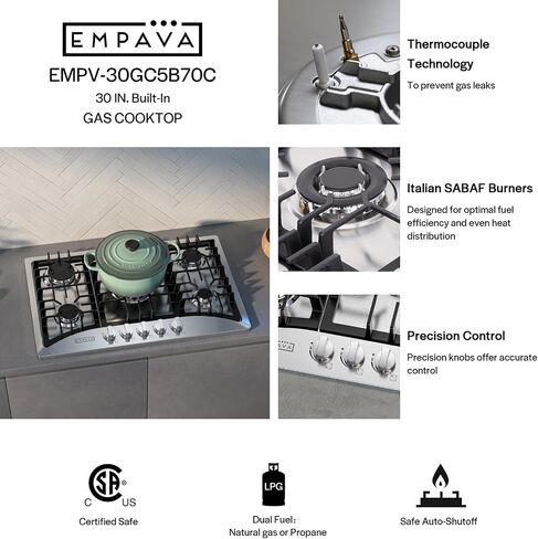 إمبافا 30 "موقد كهربائي موقد كهربائي أسود فيترو سيراميك سطح أملس زجاج EMPV-IDC30 in Kuwait