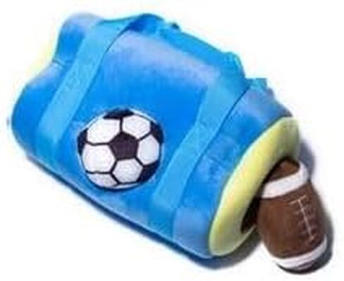 Sports Bag Hide and Seek Dog Toy, 3 Plush Balls with Squeakers, Basketball, Soccer Ball, Football in Kuwait
