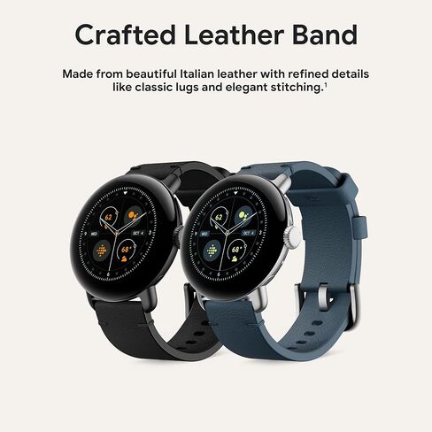 Google Pixel Watch Crafted Leather Band - Only Compatible with The 45mm Pixel Watch 3 - Obsidian - Small in Kuwait