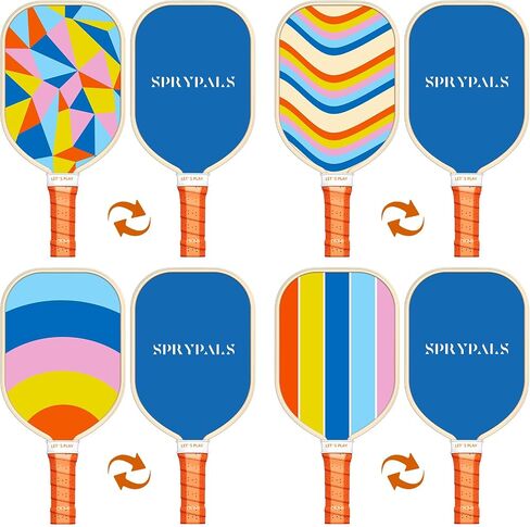 Pickleball Paddles Set of 4, Premium Wood with 4 Indoor & Outdoor Pickleball Balls and 1 Carry Bag, Pickleball Rackets with Ergonomic Cushion Grip for Beginner & Intermediate Gifts for Women Men Youth in Saudi Arabia