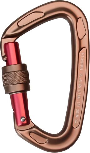 24kN UIAA Certified - D Shaped Screw Lock Heavy Duty Aluminum Clip, Professional Screw-gate Locking Clip for Outdoor Climbing, Mountaineering, Rappelling, Rescue, Swing etc. in Saudi Arabia