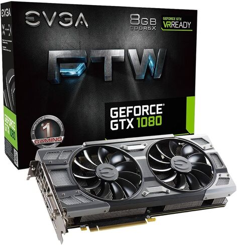 EVGA GeForce GTX 1080 FTW GAMING ACX 3.0، 8 جيجابايت GDDR5X، RGB LED، مروحة 10 سم، 10 مراحل طاقة، BIOS مزدوج، دعم DX12 OSD (PXOC) بطاقة رسومات 08G-P4-6286-KR in Kuwait