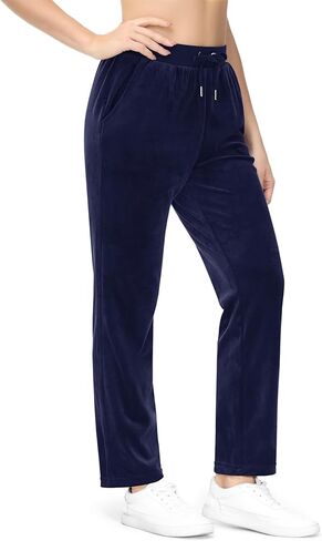 MAGCOMSEN Women's Fleece Pants Track Athletic Running Yoga Velour Pants Jogger Comfy Pajama Lounge Sweatpants in Kuwait