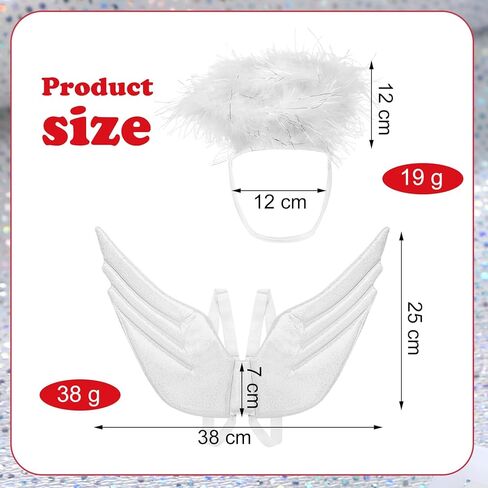 Pet Halloween Costume Angel Dog Costume Wings and Dog Devil Costume Cat Angel Devil Cosplay Outfit One Size Fits Many Pets for Christmas Holiday, Halloween Parties, Gifts for Dog & Cat Lovers in Kuwait