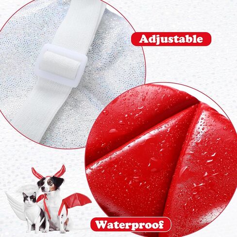 Pet Halloween Costume Angel Dog Costume Wings and Dog Devil Costume Cat Angel Devil Cosplay Outfit One Size Fits Many Pets for Christmas Holiday, Halloween Parties, Gifts for Dog & Cat Lovers in Kuwait