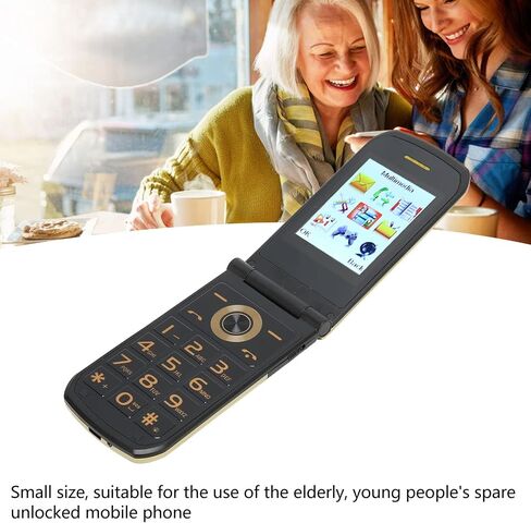 K21 2G Unlocked Flip Phone for Seniors, GSM Big Unlocked Cell Phone, 2.4 Inch Screen Cell Phone with Flashlight, Timing, 4800mAh Battery for Elderly Kids (Black) in Saudi Arabia