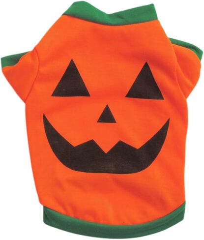 Dog Shirts Pet Clothes with Cute Print Puppy Halloween Costume Outfits Cat Lightweight Sweatshirt Pullover for Holidat Party vavc 03-Orange X-Small in Saudi Arabia