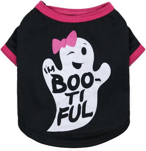 Dog Shirts Pet Clothes with Cute Print Puppy Halloween Costume Outfits Cat Lightweight Sweatshirt Pullover for Holidat Party vavc 03-Orange X-Small in Saudi Arabia