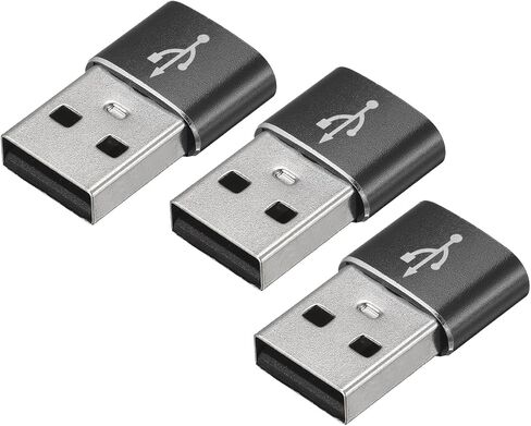 محولات USB C أنثى إلى USB ذكر من النوع C إلى محولات USB [للكمبيوتر اللوحي للهاتف] - أسود/3 قطع in Kuwait