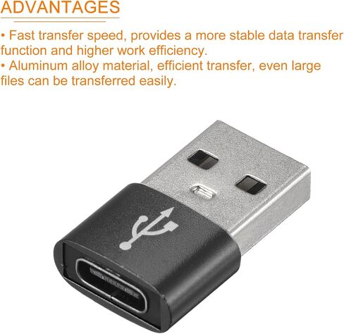 محولات USB C أنثى إلى USB ذكر من النوع C إلى محولات USB [للكمبيوتر اللوحي للهاتف] - أسود/3 قطع in Kuwait