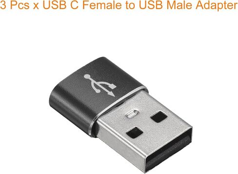 محولات USB C أنثى إلى USB ذكر من النوع C إلى محولات USB [للكمبيوتر اللوحي للهاتف] - أسود/3 قطع in Kuwait