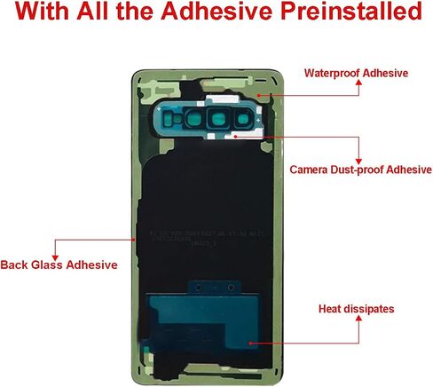 Rear Back Glass Replacement for Samsung Galaxy S10 6.1-inches with Reparing Toolkit and Manual (Prism Black) in Kuwait