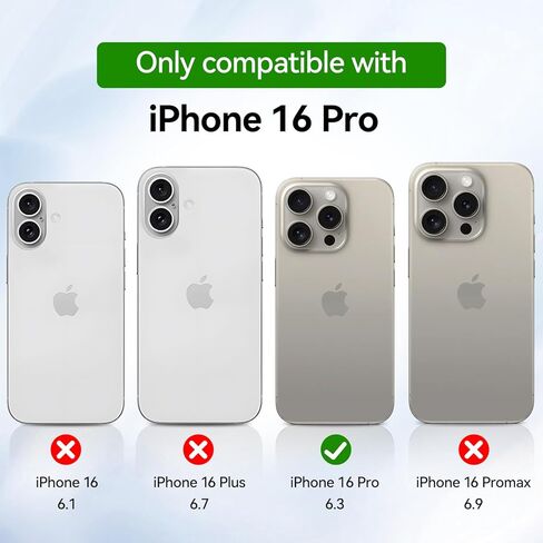 واقي شاشة T Tersely [4 عبوات] لهاتف iPhone 16 Pro Max (6.9 بوصة)، زجاج مقسى مع إطار محاذاة التثبيت، مقاوم للكسر بدرجة عسكرية، مقاوم للخدش، شفاف عالي الدقة in Kuwait