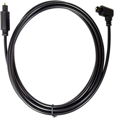 6ft Digital Optical Audio Cable, 90 Degree Angle Digital Fiber 0ptic Audio Cable Toslink Cable, Straight Male to 90 Degree Angle Male (6ft) in Kuwait