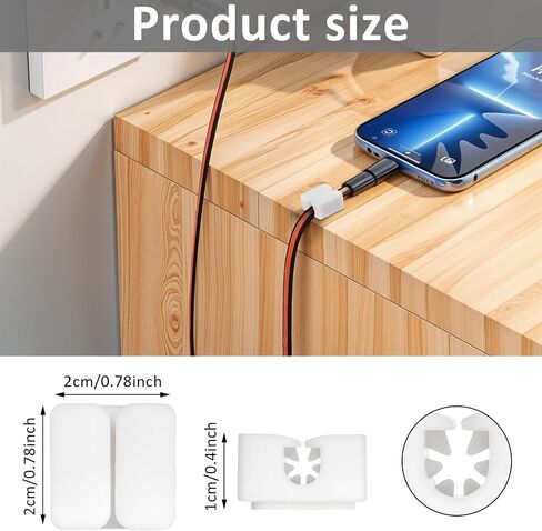 10Pcs Cable Clips, Black Self Adhesive Cord Holder Black Silicone Charger Wire Holder Cable Management Wire Keeper for Nightstand Car Office Home Desktop Computer Phone(Black) in Saudi Arabia