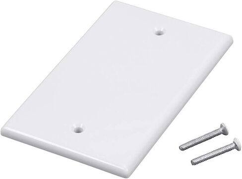لوحة حائط فارغة من Monoprice 1-Gang - 4.5 بوصة × 2.75 بوصة × 0.2 بوصة، مع براغي، أبيض in Kuwait