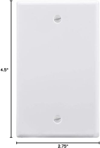 لوحة حائط فارغة من Monoprice 1-Gang - 4.5 بوصة × 2.75 بوصة × 0.2 بوصة، مع براغي، أبيض in Kuwait