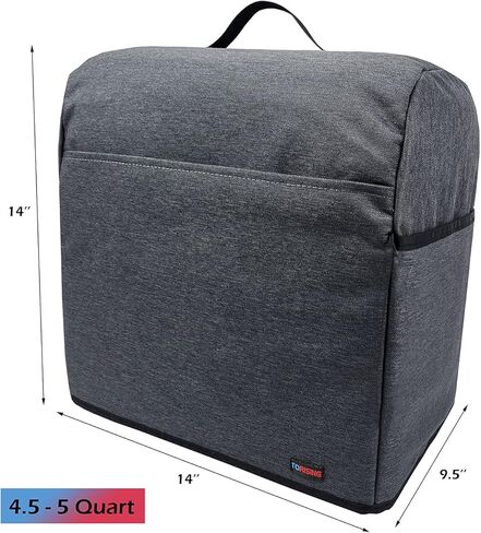 غطاء مقاوم للغبار للخلاط مع حقيبة منظمة لخلاط أدوات المطبخ، جيوب متعددة لملحقات أجهزة المطبخ المختلفة (أسود، 4.5 - 5 كوارت) in Kuwait