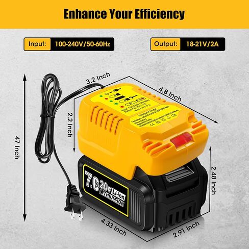 Replacement for Dewalt 20V Max Battery, Upgraded 7.0Ah Battery Compatible with Dewalt 20V Battery Cordless Power Tools DCB207, DCB200,DCB203, DCB204, Cordless Tool Battery with Battery Holder in Saudi Arabia
