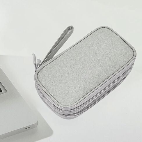 2 Pack Electronics Accessories Organizer Pouch Bag, Electronic Organizer Travel Case Cable Organizer Accessories Bag for Cable, Cord, Charger, Phone, Power Bank, Earphone(Small+Big, Brown) in Saudi Arabia