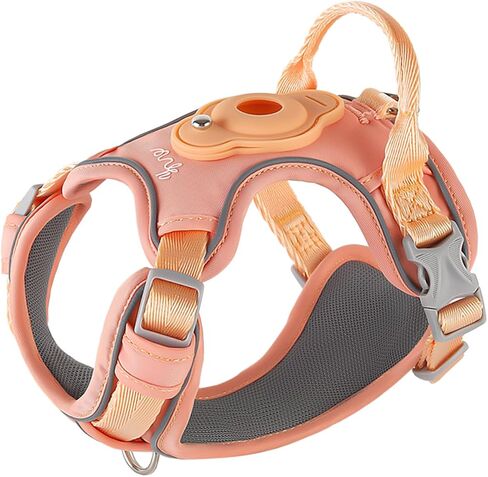 TSPRO Airtag Dog Harness with Airtag Holder, Tactical Dog Vest Harnesses with Handle, Heavy Duty Reflective Harness, Adjustable Durable Dog Harness, No Pull Dog Harness for Medium Dogs (Green Size 4) in Saudi Arabia