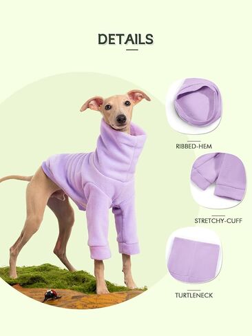 Dog Fleece Sweater Turtleneck Long Sleeve Pullover Sweatshirt Warm Puppy Clothes for Small Medium Dogs in Saudi Arabia