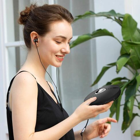 KLIM Discman مع سماعات الرأس - مشغل أقراص مضغوطة محمول مع سماعات رأس - إصدار جديد 2023 + مشغل أقراص مضغوطة مثالي للسيارة + أقراص CD-R وCD-RW وMP3 متوافقة. مشغلات الأقراص المضغوطة الصغيرة المدمجة، جهاز Walkman CD الشخصي - أسود in Kuwait
