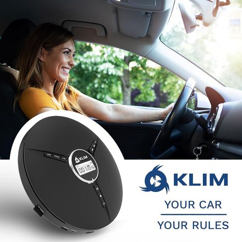 KLIM Discman مع سماعات الرأس - مشغل أقراص مضغوطة محمول مع سماعات رأس - إصدار جديد 2023 + مشغل أقراص مضغوطة مثالي للسيارة + أقراص CD-R وCD-RW وMP3 متوافقة. مشغلات الأقراص المضغوطة الصغيرة المدمجة، جهاز Walkman CD الشخصي - أسود in Kuwait