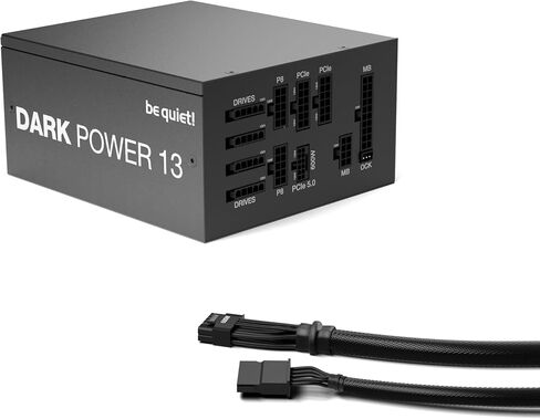 كن هادئاً! BN518 Straight Power 12-1500w 80 Plus Platinum، ATX 3.0، مصدر طاقة معياري، لوحدات معالجة الرسومات PCIe 5.0 ووحدات معالجة الرسومات مع موصلات 6 + 2 دبوس، صامت 135 مم يكون هادئًا! مروحة - BN518 in Kuwait