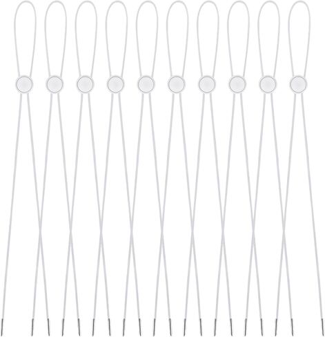 10 Pcs Flexible Hat Chin Cord, Adjustable Hat Strap Clips Elastic Hats Removable Chin Cord in Saudi Arabia