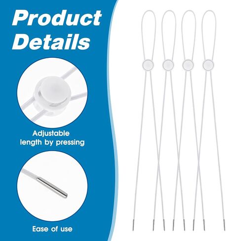 10 Pcs Flexible Hat Chin Cord, Adjustable Hat Strap Clips Elastic Hats Removable Chin Cord in Saudi Arabia