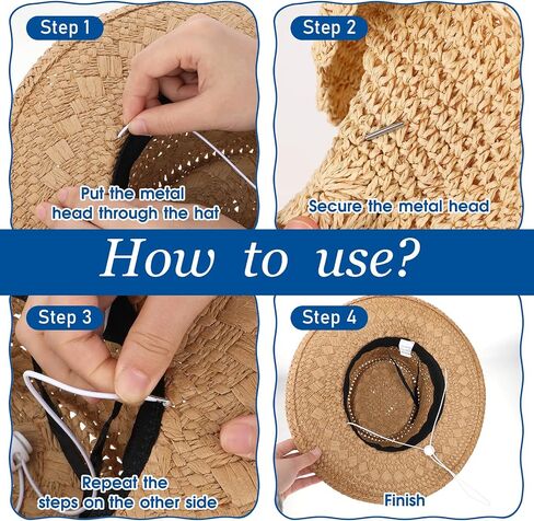 10 Pcs Flexible Hat Chin Cord, Adjustable Hat Strap Clips Elastic Hats Removable Chin Cord in Saudi Arabia