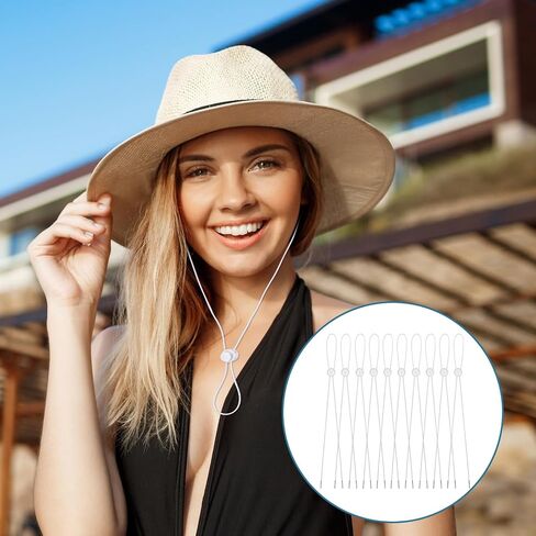 10 Pcs Flexible Hat Chin Cord, Adjustable Hat Strap Clips Elastic Hats Removable Chin Cord in Saudi Arabia