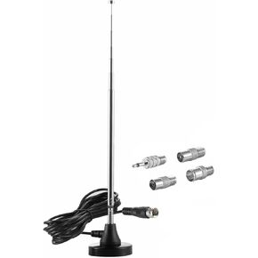 Strong Magnetic Base FM Radio Telecopic Antenna with Amplified for Yamaha Pioneer Onkyo etc Bose Wave Music System FM Radio Bluetooth Home Stereo Receiver AV Audio Video Home Theater Tuner, Eifagur