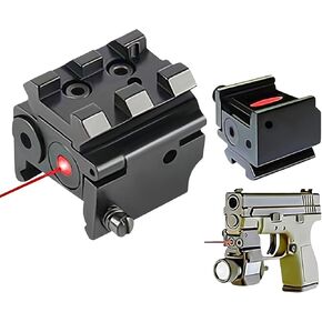 360 Tactical Mini Adjustable Compact Red Dot Laser Sight with Detachable 20mm Rail for Pistol Air-Gun Rifle Hunting Accessories Pistol Sight Handgun Laser Sight