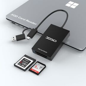XQD Card Reader - XQD SD Card Reader Dual-Slot USB/Type C Memory Card Reader - 5Gpbs Sony XQD Reader for Sony G/M Series, Lexar 2933x/1400x USB Mark XQD Card,SD/SDHC for iPhone 15/Windows/Mac/Android