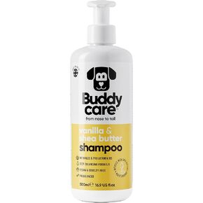 Vanilla & Shea Butter Dog Shampoo by Buddycare | Moisturising Shampoo for Dogs | Vanilla & Shea Butter Scented | with Aloe Vera and Pro Vitamin B5 (16.90oz)