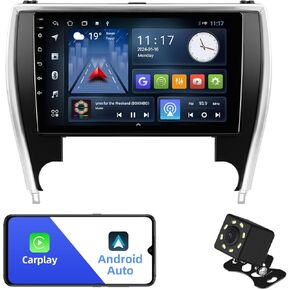 4+64G Android 13 Double Din Car Stereo for Toyota Camry 2015-2017 with 11.5 Inch Touchscreen Radio Built-in Wireless Carplay/Android Auto/GPS/Bluetooth/FM/AUX-in/Steering Wheel Controls/Backup Camera