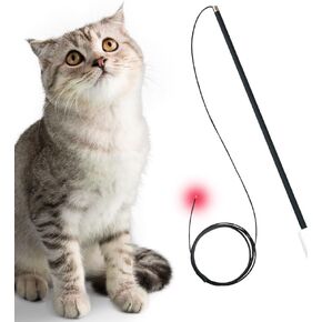 Firefly Feather Laser Cat Interactive CAT Toy Laser Firefly Hunting (RED)