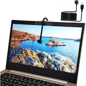 Yoidesu USB Center Webcam for PC, 4K 15fps 8MP Eye Webcam with Built in Mic, Auto Focus Eye to Cam Conference Camera Plug and Play Middle Screen Webcam for PC Laptop Video Calls