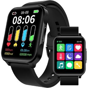 BENIO Smart Watch for Men and Women, 1.69" Fitness Tracker, 24/7Heart Rate/SpO2/Sleep Tracker, Multiple Dials & 23 Sports Modes Fitness Watch, IP67 Waterproof, Compatible with Android iOS
