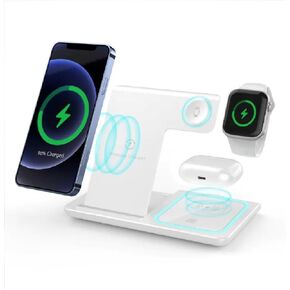 شاحن لاسلكي 3 في 1,15 وات قاعدة شحن سريعة لساعة Apple 8/7/6/5/4/3/2/1، لـ AirPods Pro، لـ iPhone 15، 14 Pro/Pro Max/13/12/11/X /Xr in Saudi Arabia