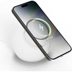 Magnetic Wireless Charging Stand Compatible with Magsafe, Premium Silicone Stand for iPhone 16/15/14/13/12 - Discreet Cable Management, Charging Cable Not Included (Black)