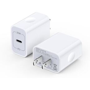 USB C Fast Charger Block for Samsung Galaxy A16 5G/A15/A35/A55/A54/S24 Ultra/S23/S22/S21,2Pack 20W USB C Box Wall Charger Type C Plug Power Adapter for iPhone 16/16 Pro/16 Pro Max/Plus/15/14/13/12/11
