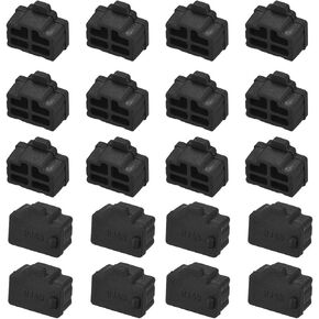 uxcell 20pcs RJ45 Silicone Protectors Ethernet Hub Port Anti Dust Cap Cover 12mmx8.3mm Black